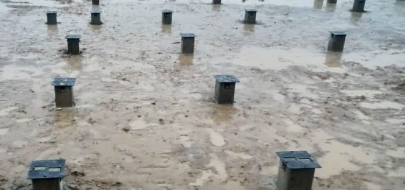 Фундамент на забивных ЖБ сваях