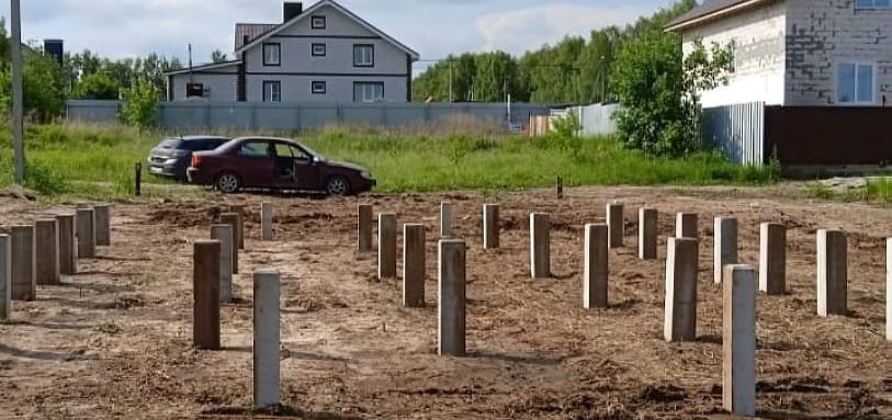 Фундамент на забивных ЖБ сваях