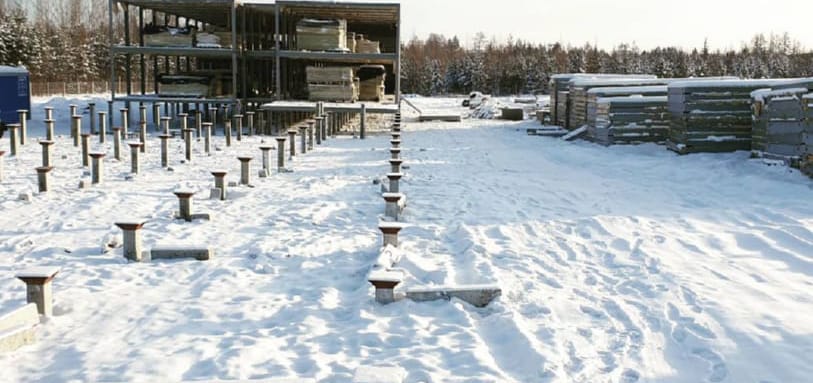 Фундамент на забивных ЖБ сваях