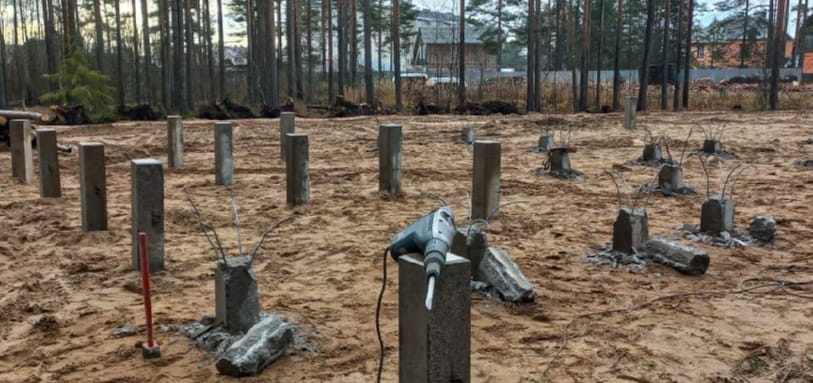 Фундамент на забивных ЖБ сваях